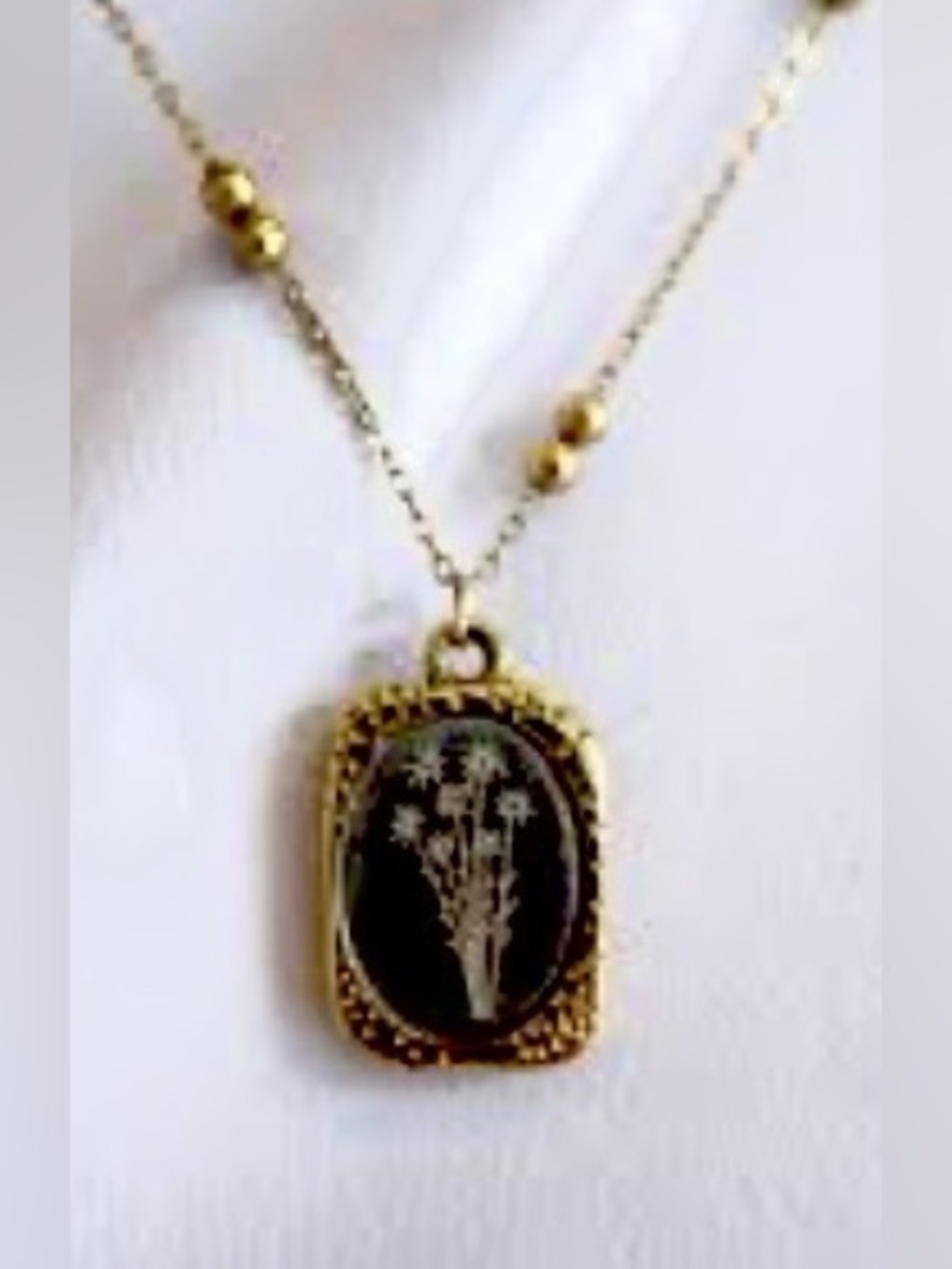 Plunder Bundle- 2 Necklaces with Pendants, Cuff Bracelet, Beaded Bracelet & Ring - Picture 7 of 11
